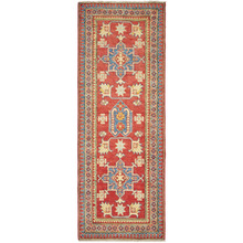 Kazak Hand-Knotted Wool Runner