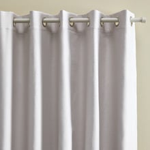 Lexington Grey & White Blockout Eyelet Curtains (Set of 2)