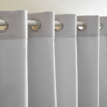 Lexington Grey & White Blockout Eyelet Curtains (Set of 2)