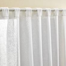 Valerian Snow White Sheer Concealed Tab Top Curtains (Set of 2)