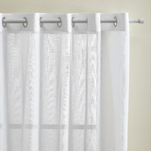 Valerian Snow White Sheer Eyelet Curtains (Set of 2)