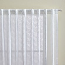 Chevron White Concealed Tab Top Curtains (Set of 2)