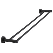 Round 600mm Matte Black Double Towel Rail