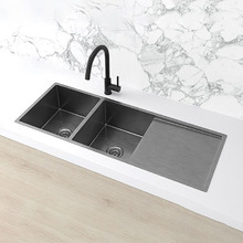 Lavello 1160mm Double Stainless Steel Kitchen Sink with Drainer