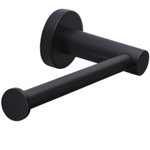 Round Matte Black Brass Toilet Roll Holder