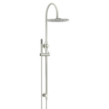 Round Gooseneck 300mm Twin Shower with single function hand shower