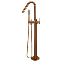 Floor Mounted Paddle Bath Mixer with Hand-Held Shower