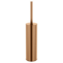 Round Brass Toilet Brush & Holder