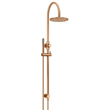 Round Gooseneck 200mm Twin Shower With Single Function Hand Shower