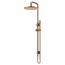 Round 300mm Twin Shower With Single Function Hand Shower & Square Gooseneck