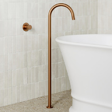 Curved Floor Mounted Bath Spout