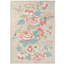 Coral Paeonia Hand-Tufted Rug