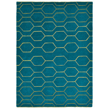 Teal Arris Hand-Tufted Wool-Blend Rug