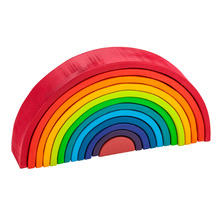 Kids' 12 Piece Rainbow Wooden Stacking Blocks Set