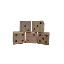 5 Piece Natural Giant Wooden Dice Set