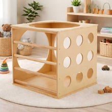 Kids' Natural Wooden Climbing Cube