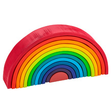 Kids' 12 Piece Rainbow Wooden Stacking Blocks Set