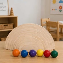 Jenjo Natural Semi-Circles & Balls Outdoor Stacking Toy Set