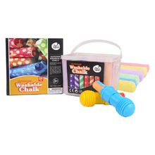 24 Piece Washable Sidewalk Chalk Set with Holders