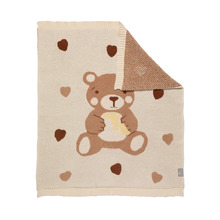 Living Textiles Cuddly Bear Cotton Jacquard Blanket