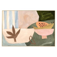 Pastel Tropical Geometry Canvas Wall Art