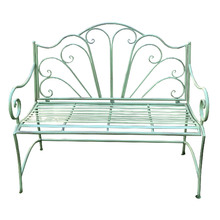 Antique Green Ava Steel Garden Bench