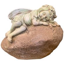 Resting Fairy on Rock Statue