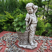 Boy Fibrestone Planter