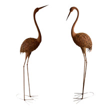 2 Piece Large Crane Statue Set