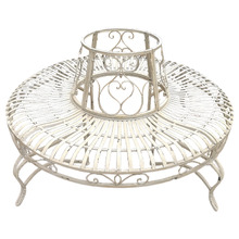 Dalby Antique Cream Tree Surround Bench