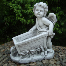 Muriel Angel with Wheelbarrow Fibrestone Garden Statue