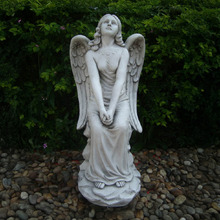 Seraphel Angel Sitting Fibrestone Garden Statue