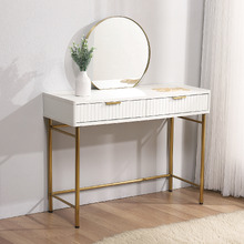 Lilah 2 Drawer Ribbed Dressing Table with Mirror