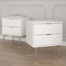 Lilah Ribbed Bedside Tables (Set of 2)