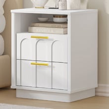Crescentia Bedside Table with Charging Station