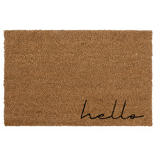 Black Hello Coir Doormat
