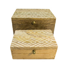 2 Piece Diamond Design Storage Box Set (Set of 2)