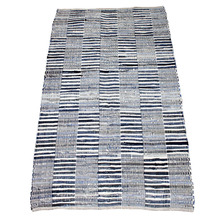 Blue Striped Woven Rug