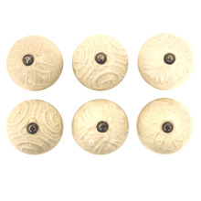 6 Piece Cream Ceramic Knob Set