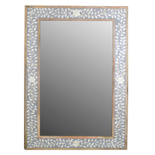 Grey & White Bone Inlay Wall Mirror