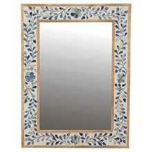Blue & White Bone Inlay Wall Mirror