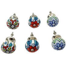 6 Piece White Floral Ceramic Knob Set