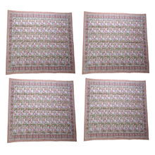 Pink Flowers Cotton Table Napkins (Set of 4)