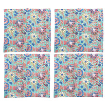 Multi-Coloured Flowers Cotton Table Napkins (Set of 4)