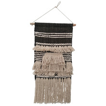 Black Fringed Cotton Wall Hanging