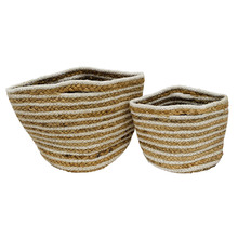 2 Piece Cotton & Jute Planter Set
