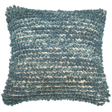 Blue Tufted Cotton Cushion