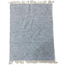 Blue Penny Flat Woven Cotton Kilim Rug