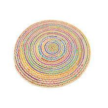 Plaited Hand Made Round Jute Rug