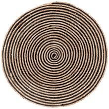 Natural & Black Salvador Handmade Round Rug